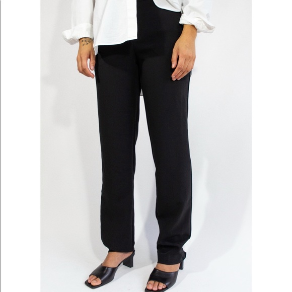 Chanel “Uniform” black mid-rise stretchy slacks. - Picture 4 of 5